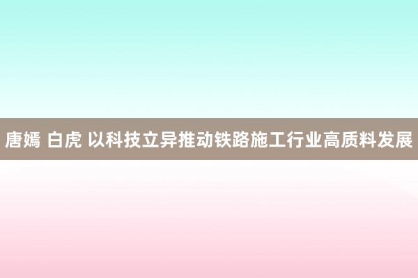 唐嫣 白虎 以科技立异推动铁路施工行业高质料发展