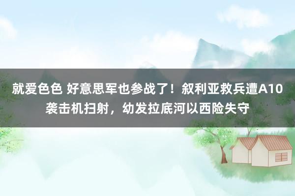 就爱色色 好意思军也参战了！叙利亚救兵遭A10袭击机扫射，幼发拉底河以西险失守