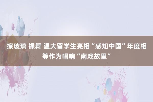 擦玻璃 裸舞 温大留学生亮相“感知中国”年度相等作为唱响“南戏故里”