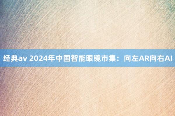 经典av 2024年中国智能眼镜市集：向左AR向右AI