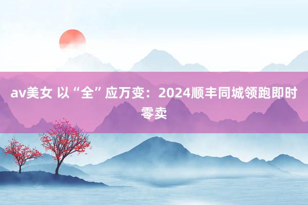 av美女 以“全”应万变：2024顺丰同城领跑即时零卖