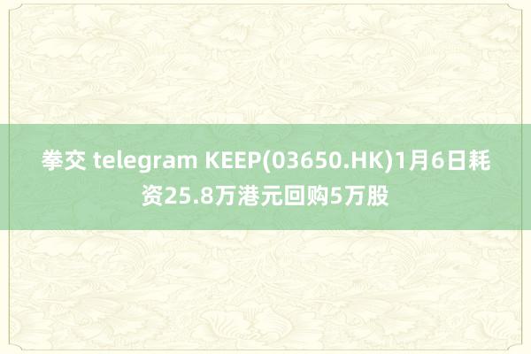 拳交 telegram KEEP(03650.HK)1月6日耗资25.8万港元回购5万股