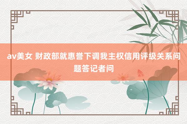 av美女 财政部就惠誉下调我主权信用评级关系问题答记者问
