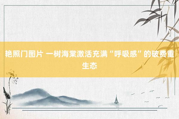 艳照门图片 一树海棠激活充满“呼吸感”的破费重生态