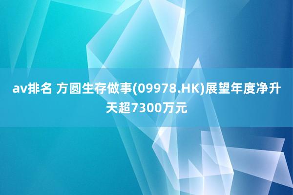 av排名 方圆生存做事(09978.HK)展望年度净升天超7300万元