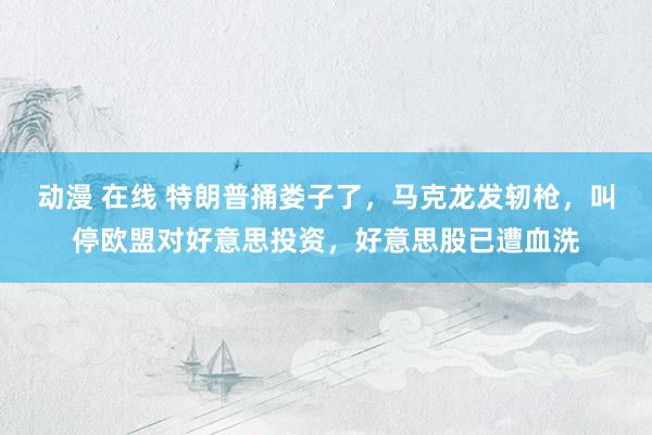 动漫 在线 特朗普捅娄子了，马克龙发轫枪，叫停欧盟对好意思投资，好意思股已遭血洗