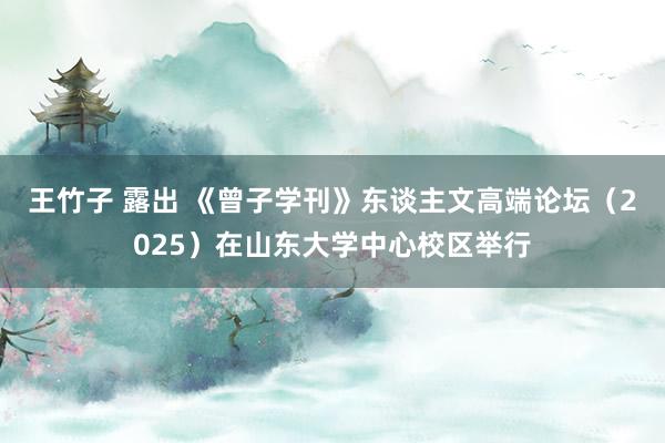 王竹子 露出 《曾子学刊》东谈主文高端论坛（2025）在山东大学中心校区举行