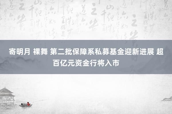 寄明月 裸舞 第二批保障系私募基金迎新进展 超百亿元资金行将入市
